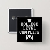 Voltooide universitaire opleiding Afgestudeerd Gam Vierkante Button 5,1 Cm (Voorkant /achterkant)