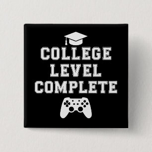 Voltooide universitaire opleiding Afgestudeerd Gam Vierkante Button 5,1 Cm