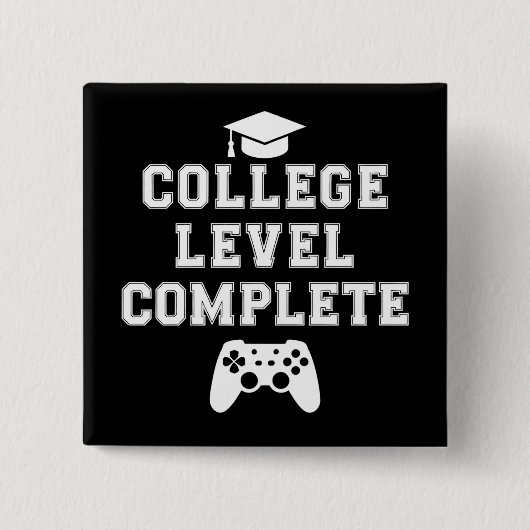 Voltooide universitaire opleiding Afgestudeerd Gam Vierkante Button 5,1 Cm (Voorkant)