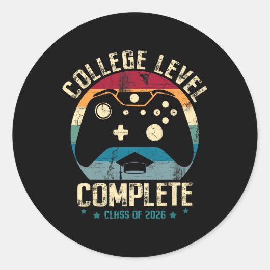 Voltooide universitaire opleiding Cl van 2026 Game Ronde Sticker (Voorkant)