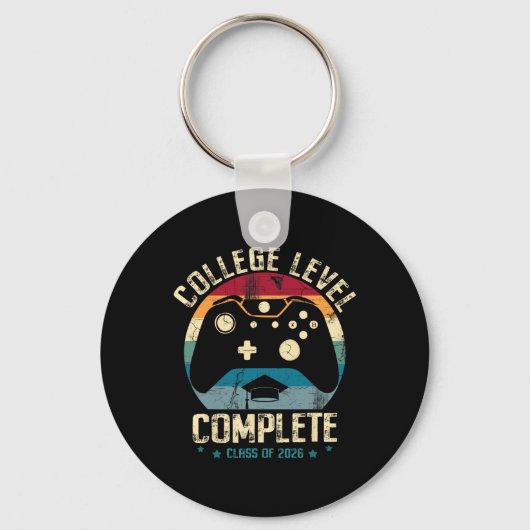 Voltooide universiteit eindexamen 2026 Gamer Afstu Sleutelhanger (Voorkant)