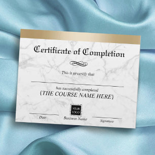 Voltooiing van modern Gold Border Marble Certifica