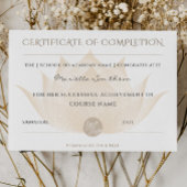 Voltooiingscertificaat Lotusbloem Voor Yoga Reiki