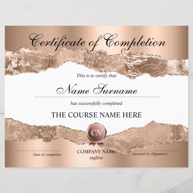 Voltooiingscertificaat voor de gunningscursus Volt (Voorkant)