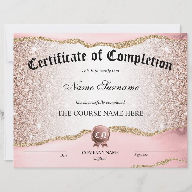 Voltooiingscertificaat voor de gunningscursus Volt (Voorkant)