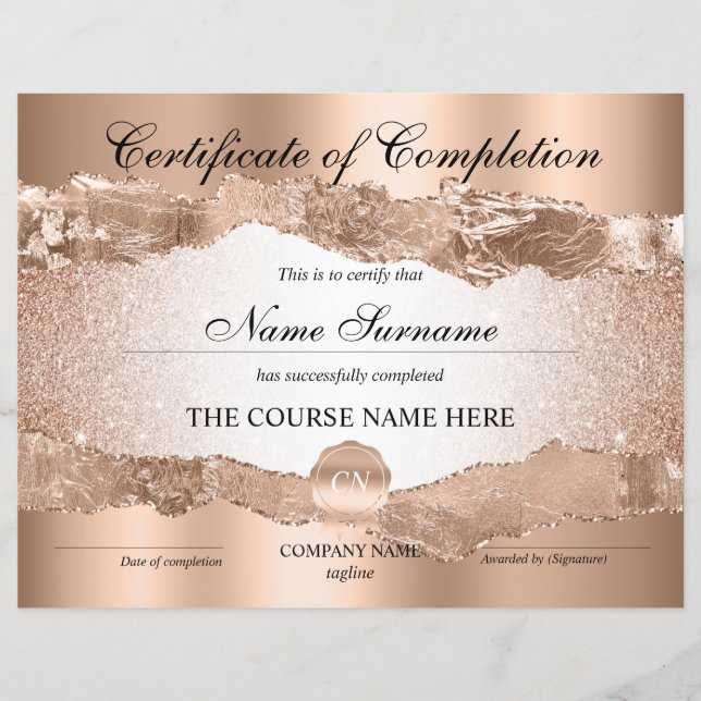 Voltooiingscertificaat voor de gunningscursus Volt (Voorkant)