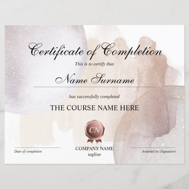 Voltooiingscertificaat voor de gunningscursus Volt (Voorkant)