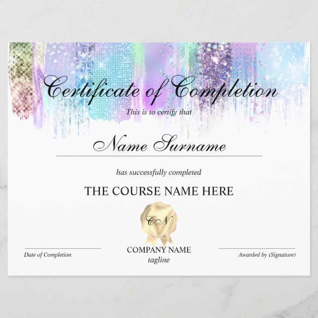 Voltooiingscertificaat voor de gunningscursus Volt (Voorkant)