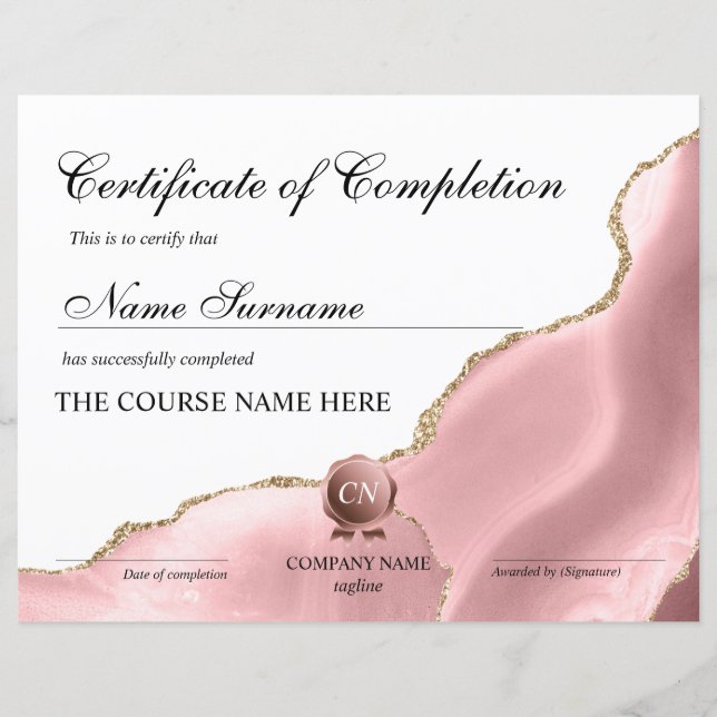 Voltooiingscertificaat voor de gunningscursus Volt (Voorkant)