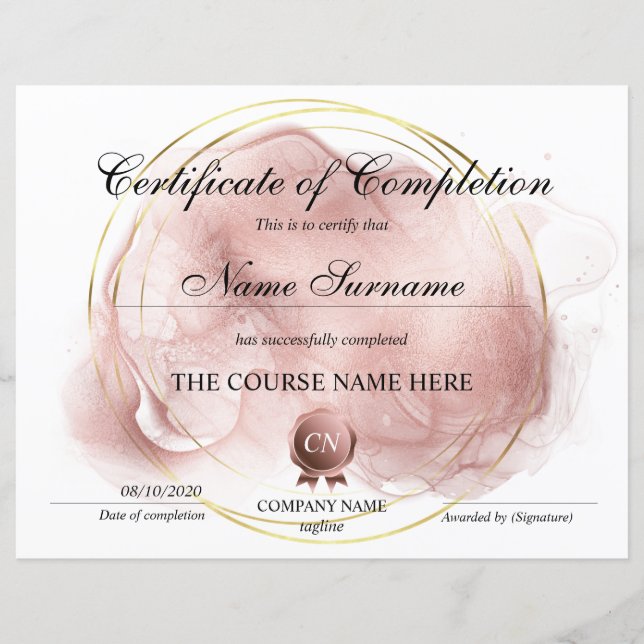 Voltooiingscertificaat voor de gunningscursus Volt (Voorkant)