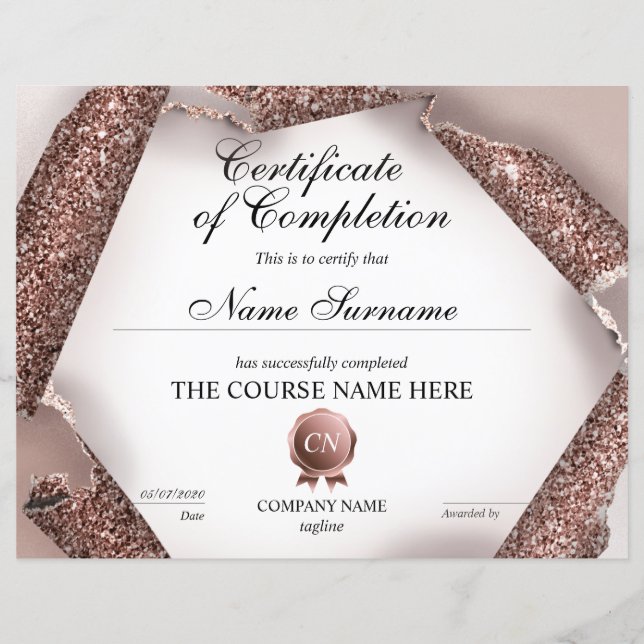 Voltooiingscertificaat voor de gunningscursus Volt (Voorkant)