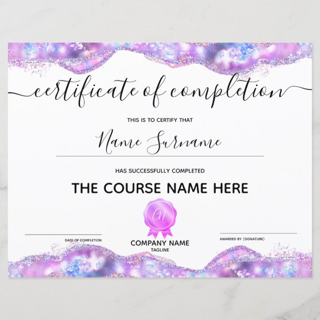 Voltooiingscertificaat voor de gunningscursus Volt (Voorkant)