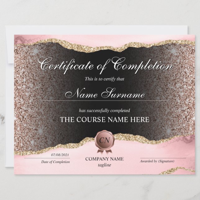 Voltooiingscertificaat voor de gunningscursus Volt (Voorkant)