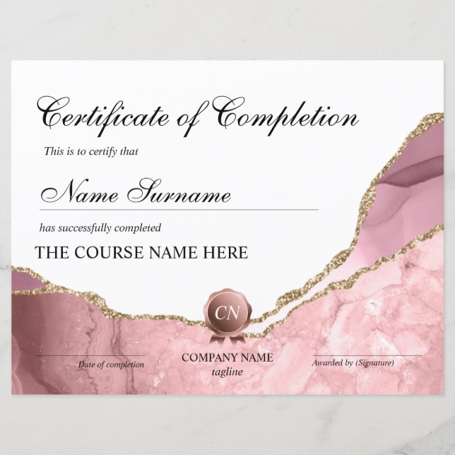 Voltooiingscertificaat voor de gunningscursus Volt (Voorkant)