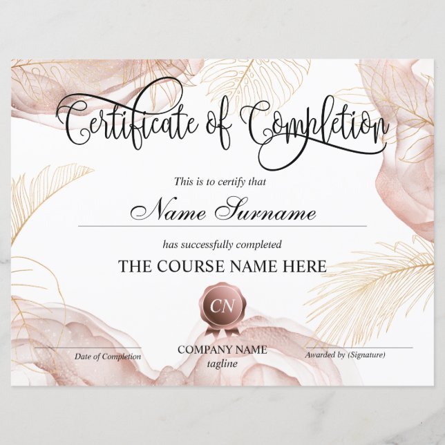 Voltooiingscertificaat voor de gunningscursus Volt (Voorkant)