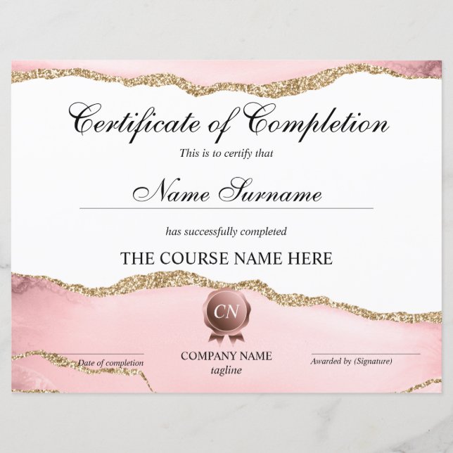 Voltooiingscertificaat voor de gunningscursus Volt (Voorkant)