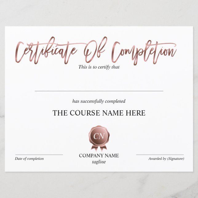 Voltooiingscertificaat voor de gunningscursus Volt (Voorkant)