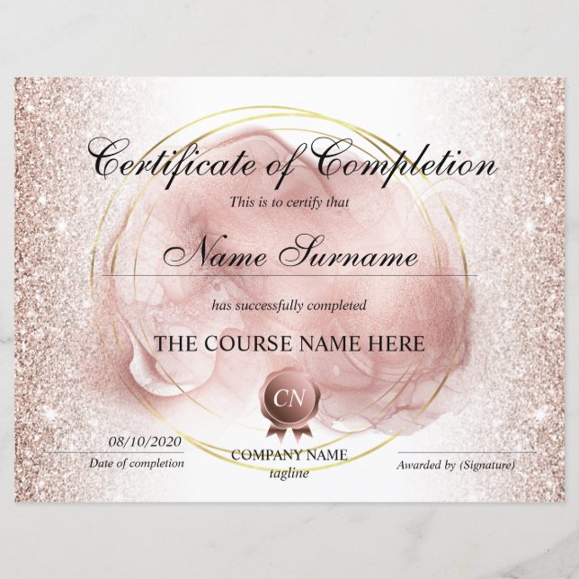 Voltooiingscertificaat voor de gunningscursus Volt (Voorkant)