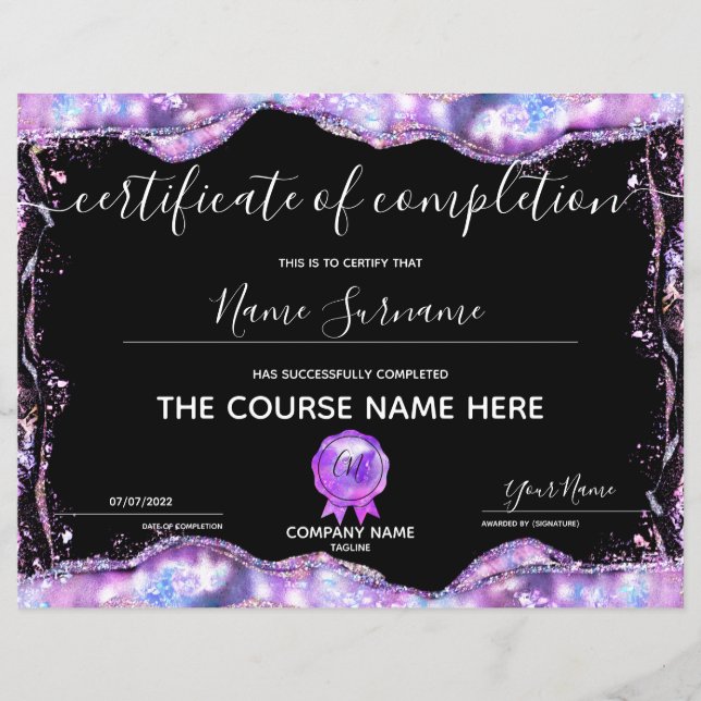 Voltooiingscertificaat voor de gunningscursus Volt (Voorkant)