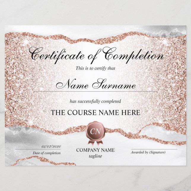 Voltooiingscertificaat voor de gunningscursus Volt (Voorkant)