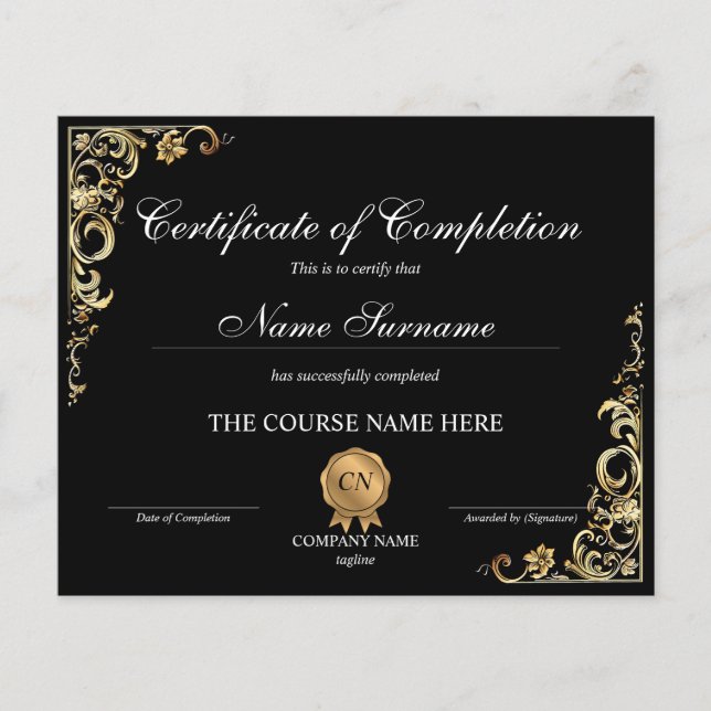 Voltooiingscertificaat voor de gunningscursus Volt (Voorkant)