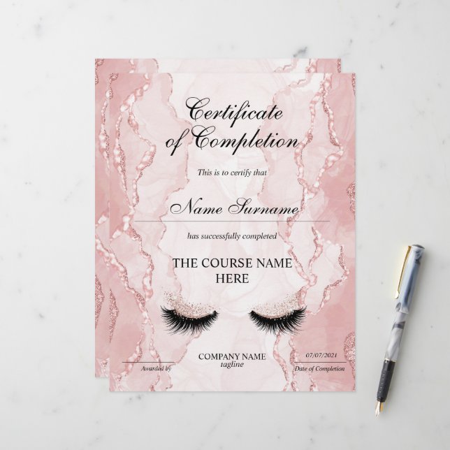 Voltooiingscertificaat voor de gunningscursus Volt (Voorkant / Achterkant in situ)