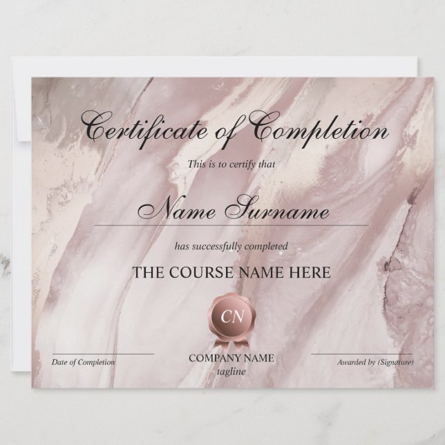 Voltooiingscertificaat voor de gunningscursus Volt (Voorkant)