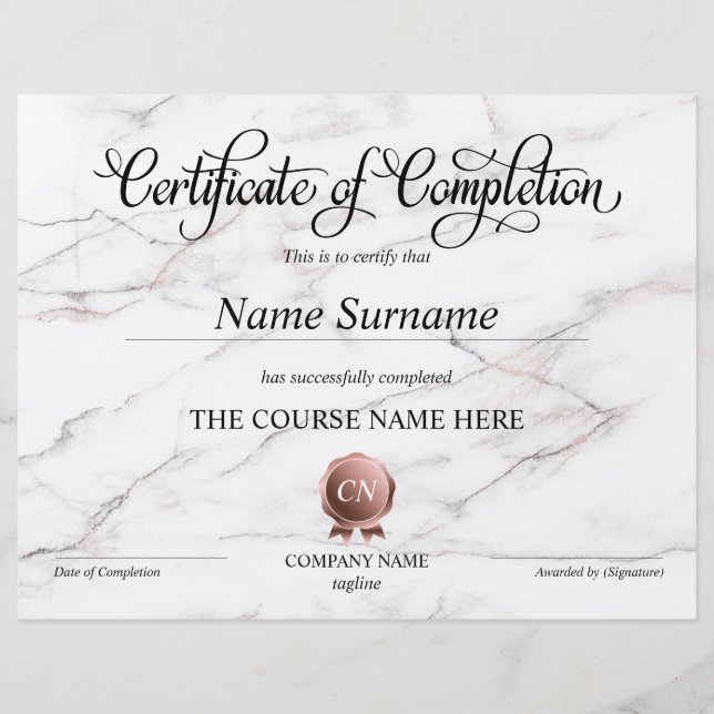 Voltooiingscertificaat voor de gunningscursus Volt (Voorkant)