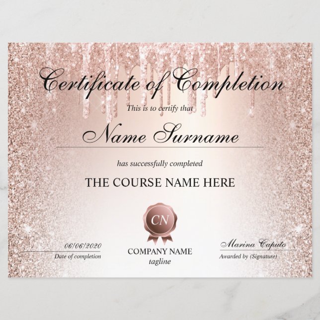 Voltooiingscertificaat voor de gunningscursus Volt (Voorkant)