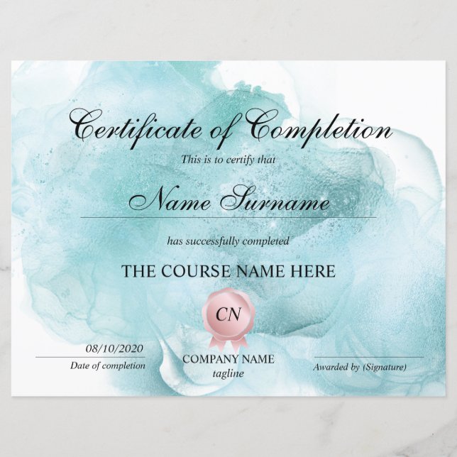 Voltooiingscertificaat voor de gunningscursus Volt (Voorkant)