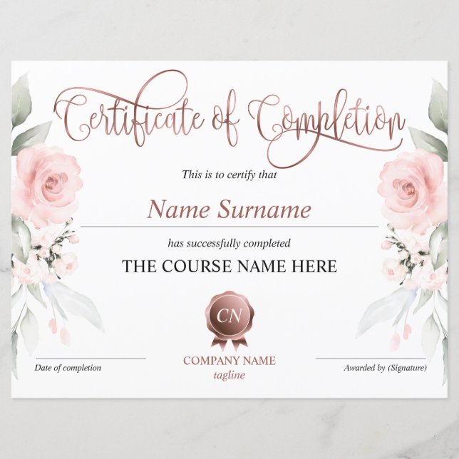 Voltooiingscertificaat voor de gunningscursus Volt (Voorkant)