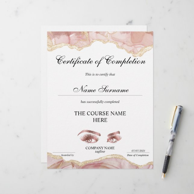 Voltooiingscertificaat voor de gunningscursus Volt (Voorkant / Achterkant in situ)