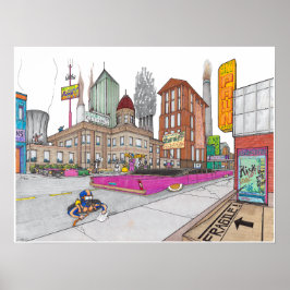 Voltz City Hall in perspectief Poster