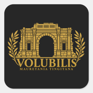 Volubilis Boog van Caracalla Romeinse Gouden Emble Vierkante Sticker
