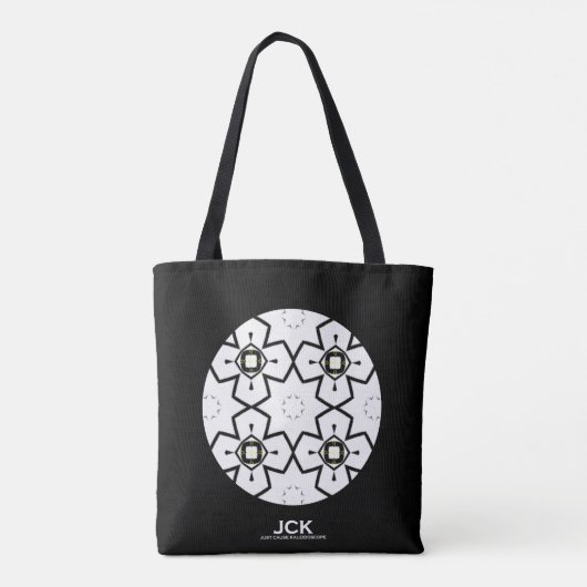 Volume één's caleidoscoop art achttien tote bag (Achterkant)
