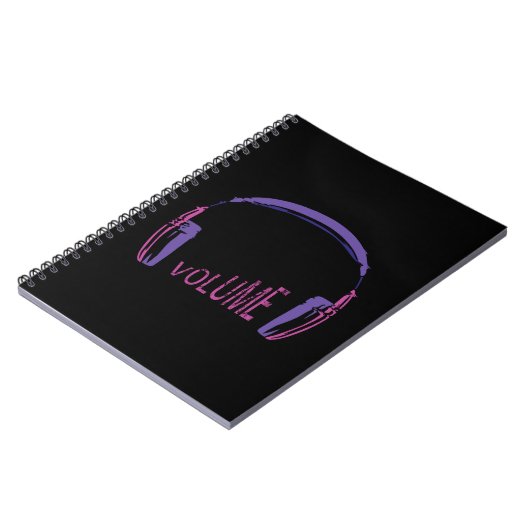 Volume hoofdtelefoon omhoog notitieboek (Linkerzijde)