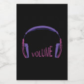 Volume hoofdtelefoon omhoog voedselcontainer etiket (Enkel label)