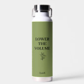 Volume Lager Sage Groen Met Aangepaste Naam Waterfles (Voorkant)