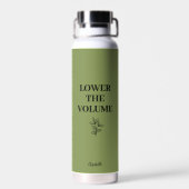 Volume Lager Sage Groen Met Aangepaste Naam Waterfles (Achterkant)