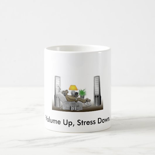 Volume omhoog, druk naar beneden. koffiemok (Center)