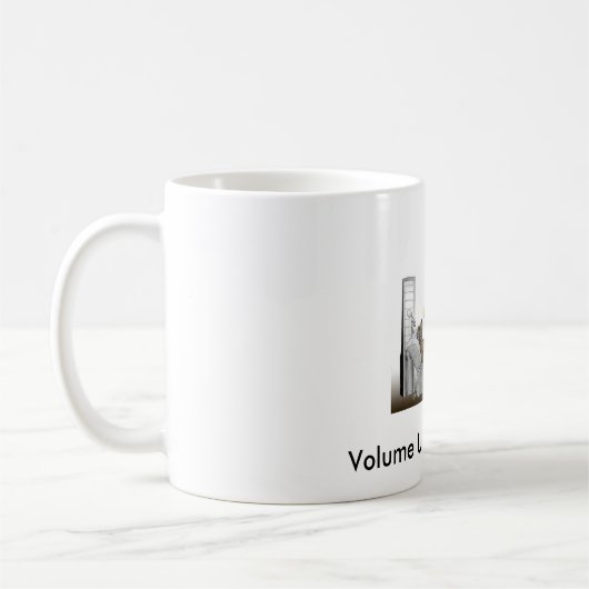 Volume omhoog, druk naar beneden. koffiemok (Links)