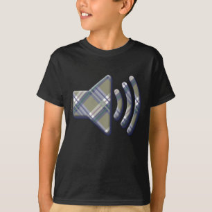 Volume-pictogram in vlakken, cheques, tartans t-shirt