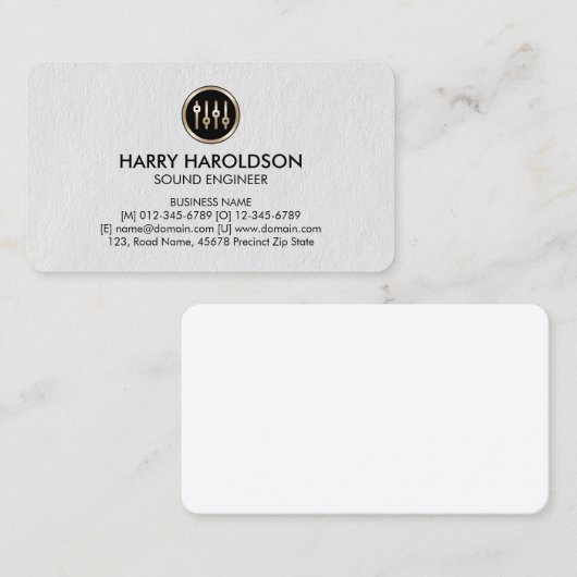 Volume Slider Icon Sound Engineer Visitekaartjes (Voorkant / Achterkant)