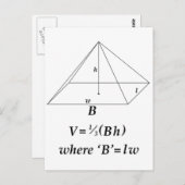 Volume van een rechthoekige piramide briefkaart (Voorkant / Achterkant)