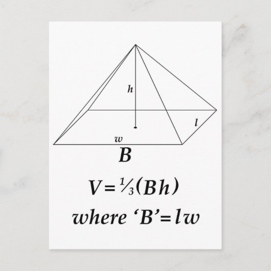 Volume van een rechthoekige piramide briefkaart (Voorkant)