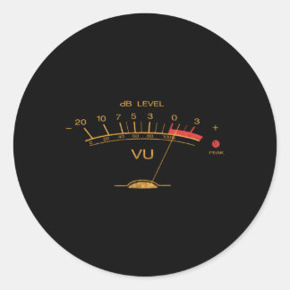 Volume VU Meter Audio Engineer Recording Studio Ronde Sticker