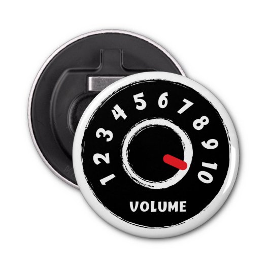 Volumeknop regelaar, geluid strekte knop. Gitaar. Button Flesopener (Voorkant)