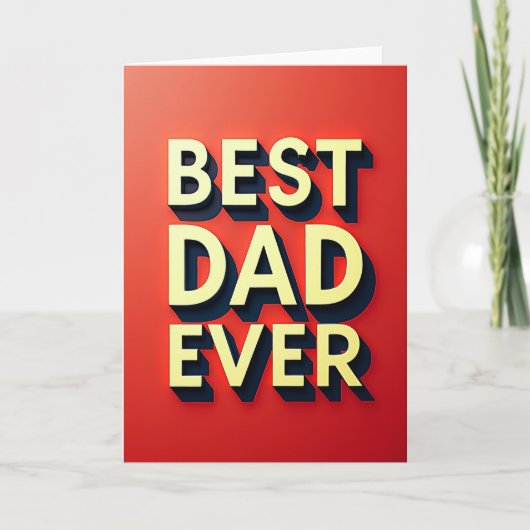 Volumetrisch Beste Papa Ooit Kaart (Voorkant)