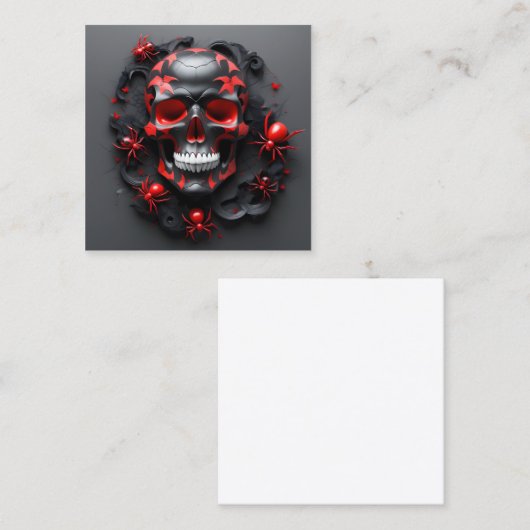 Volumetrische stijl natuur kunstwerk schedel en sp vierkante visitekaartje (Voorkant / Achterkant)
