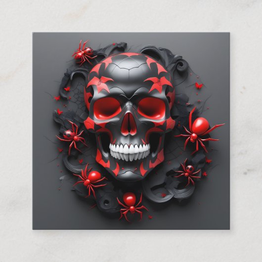 Volumetrische stijl natuur kunstwerk schedel en sp vierkante visitekaartje (Voorkant)